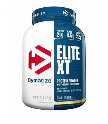 ELITE XT de DYMATIZE proteina de absorción sostenida 12 horas ca