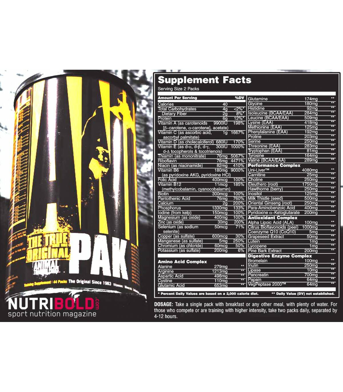 Animal Pak universal multivitaminico Fitness