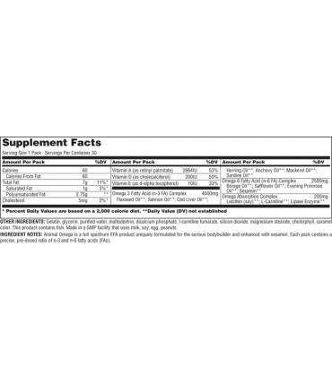 Animal Omega omega 3 6 y 9 Multivitamínico universal