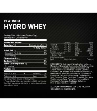 PLATINUM HYDROWHEY DE ON PROTEINA HIDROLIZADA