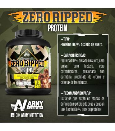 Zero Ripped Protein 4lbs de Army Nutrition sabor Capuchino