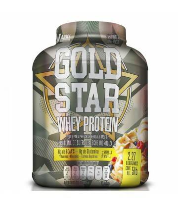 Gold Star Whey Protein 5lbs de Army Nutrition sabor Waffle de Vainilla