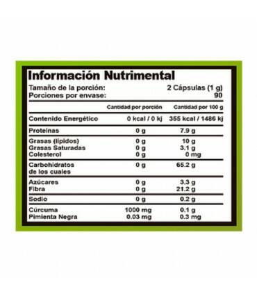 Cúrcuma con Pimienta Negra 180 Caps de BHP Nutrition