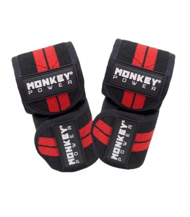 Vendas para Rodillas Monkey Power Rojas con Negro