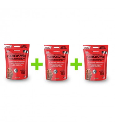 Kit de 3 bolsas de Carnivor 2LB Cada Una