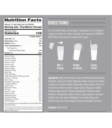 Isopure 1lb zero carbs proteína cero carbos